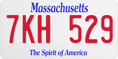 MA license plate 7KH529