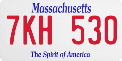 MA license plate 7KH530