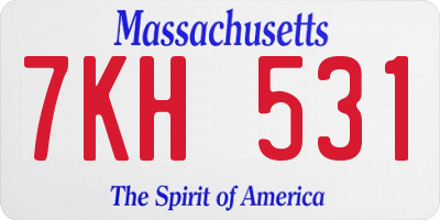 MA license plate 7KH531