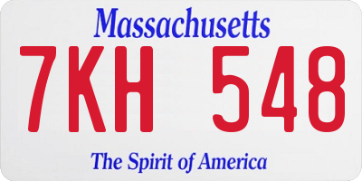MA license plate 7KH548