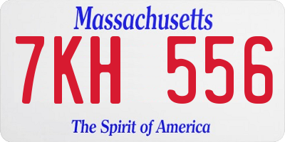 MA license plate 7KH556
