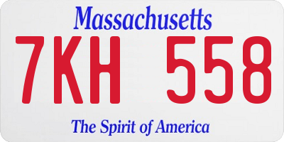 MA license plate 7KH558