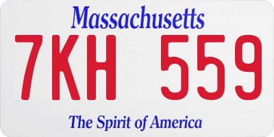 MA license plate 7KH559