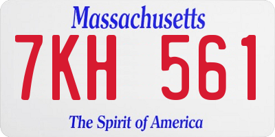MA license plate 7KH561
