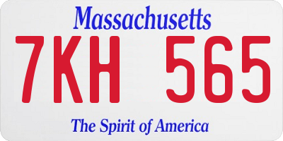 MA license plate 7KH565