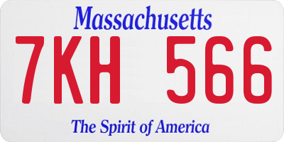 MA license plate 7KH566