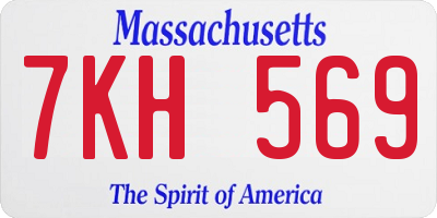 MA license plate 7KH569