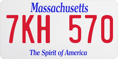 MA license plate 7KH570