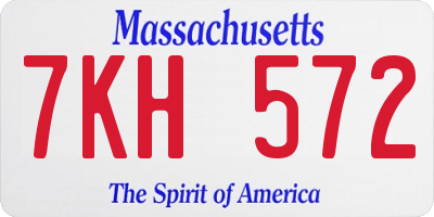 MA license plate 7KH572