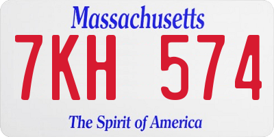 MA license plate 7KH574