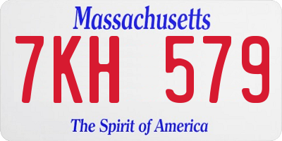 MA license plate 7KH579
