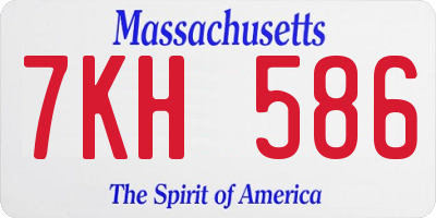 MA license plate 7KH586