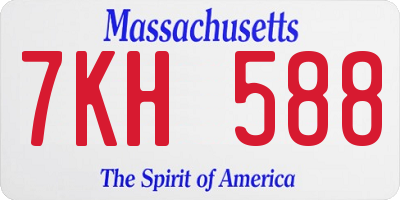 MA license plate 7KH588