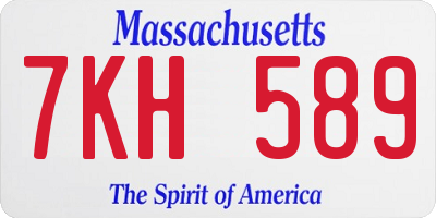 MA license plate 7KH589