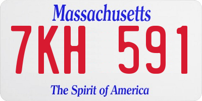 MA license plate 7KH591