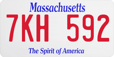 MA license plate 7KH592