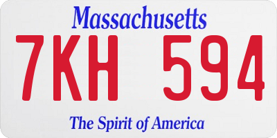 MA license plate 7KH594