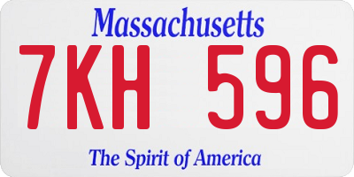 MA license plate 7KH596
