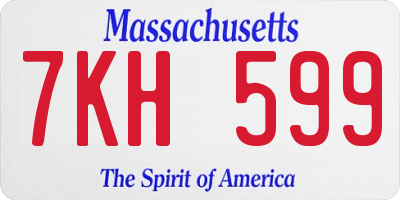 MA license plate 7KH599