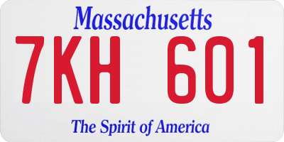 MA license plate 7KH601