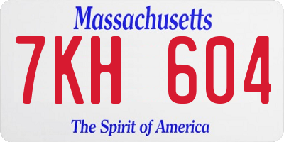 MA license plate 7KH604