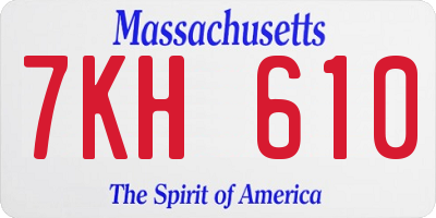 MA license plate 7KH610