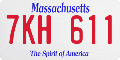 MA license plate 7KH611