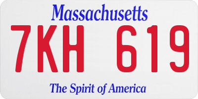 MA license plate 7KH619