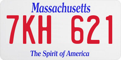 MA license plate 7KH621