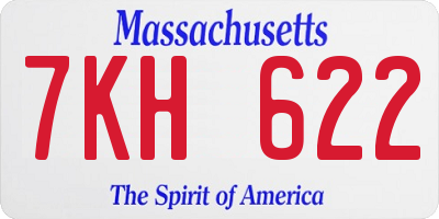 MA license plate 7KH622