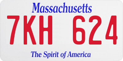 MA license plate 7KH624