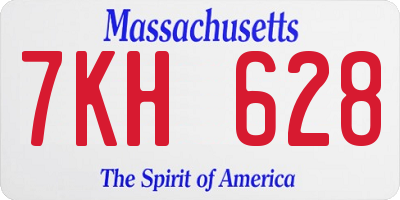 MA license plate 7KH628