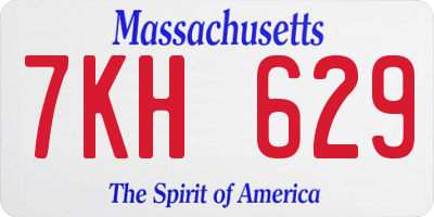 MA license plate 7KH629