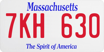 MA license plate 7KH630