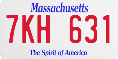 MA license plate 7KH631