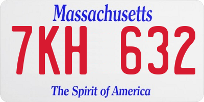 MA license plate 7KH632