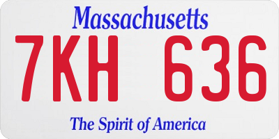 MA license plate 7KH636