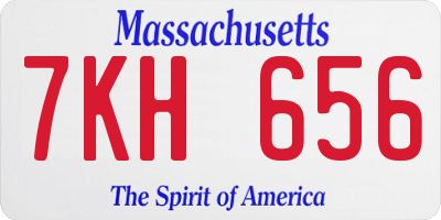 MA license plate 7KH656