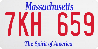 MA license plate 7KH659