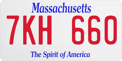 MA license plate 7KH660