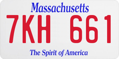 MA license plate 7KH661