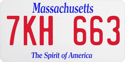 MA license plate 7KH663