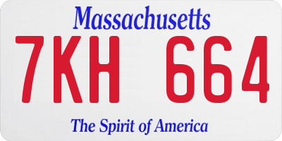 MA license plate 7KH664