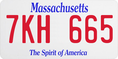 MA license plate 7KH665