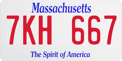 MA license plate 7KH667