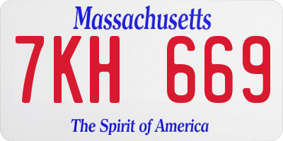 MA license plate 7KH669