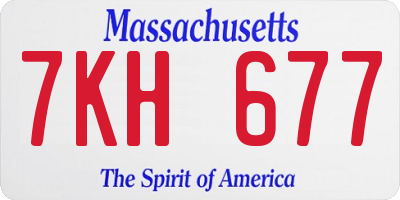 MA license plate 7KH677