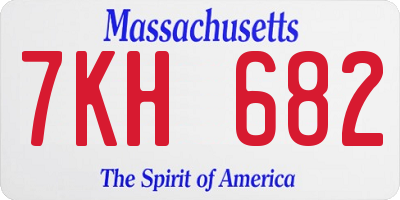 MA license plate 7KH682