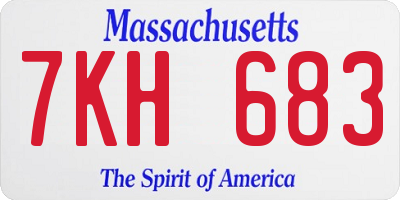 MA license plate 7KH683