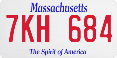 MA license plate 7KH684